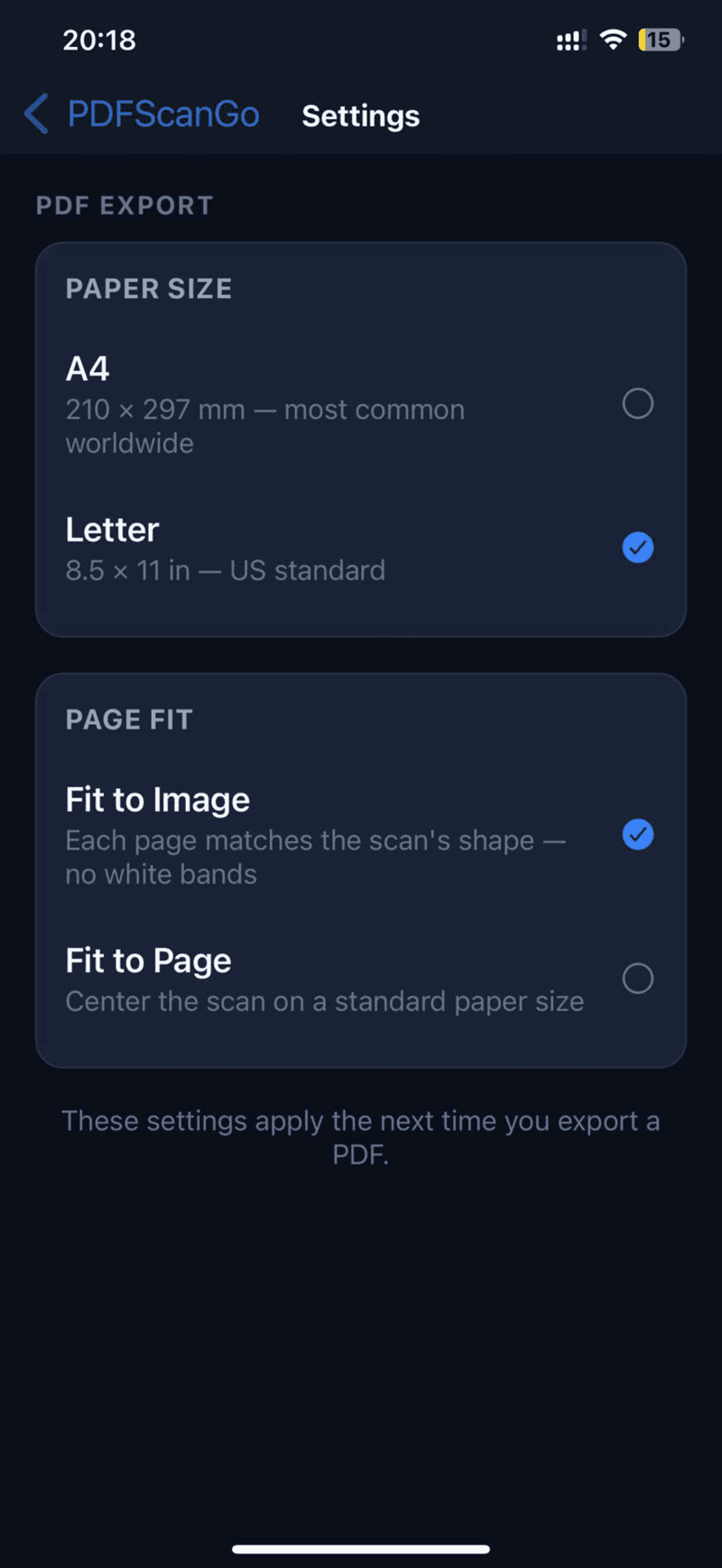 PDFScan Go — giao diện 2