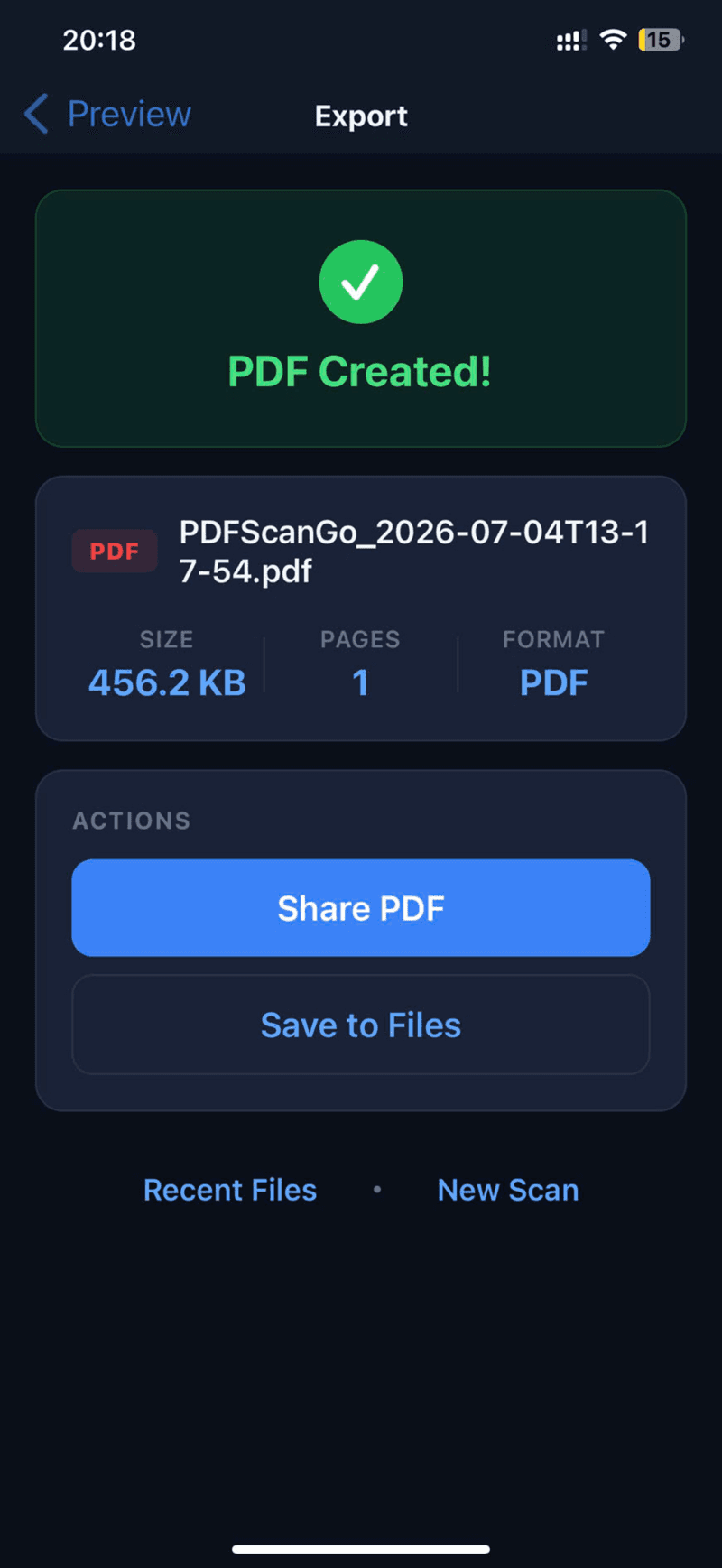 PDFScan Go — giao diện 5
