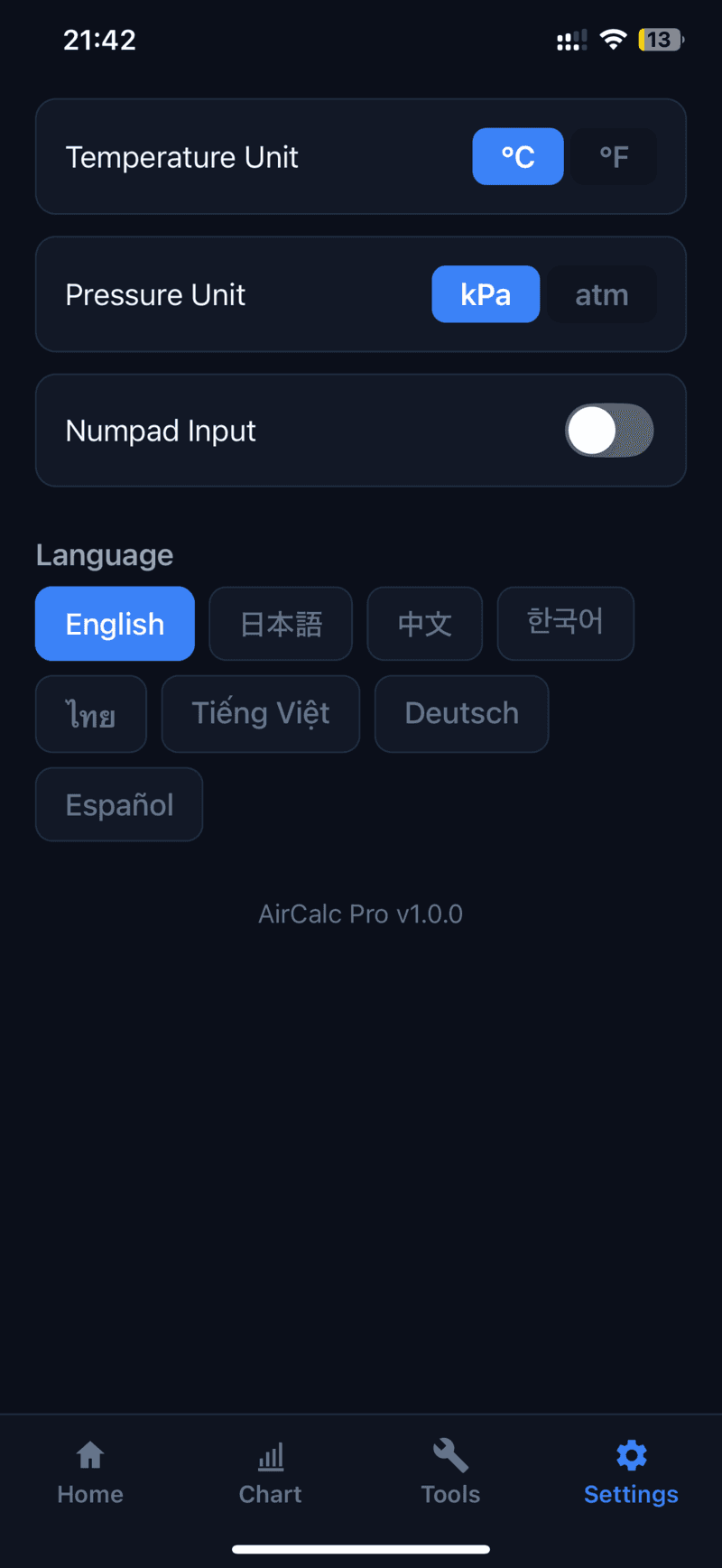 AirCalc — giao diện 7