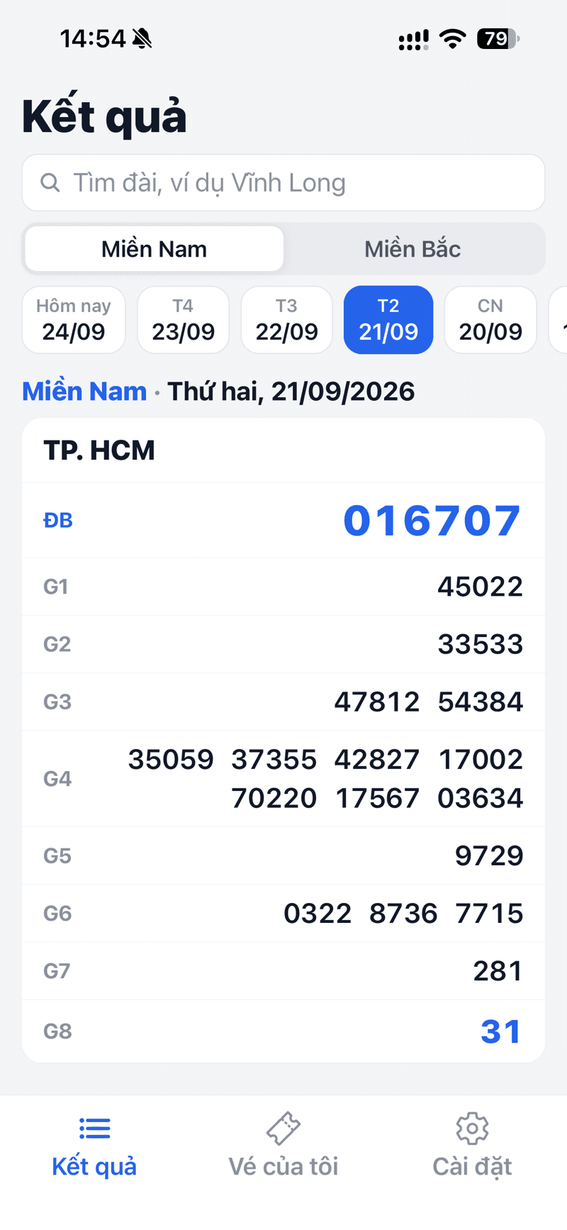 Dò Vé Số 3 Miền — giao diện 1