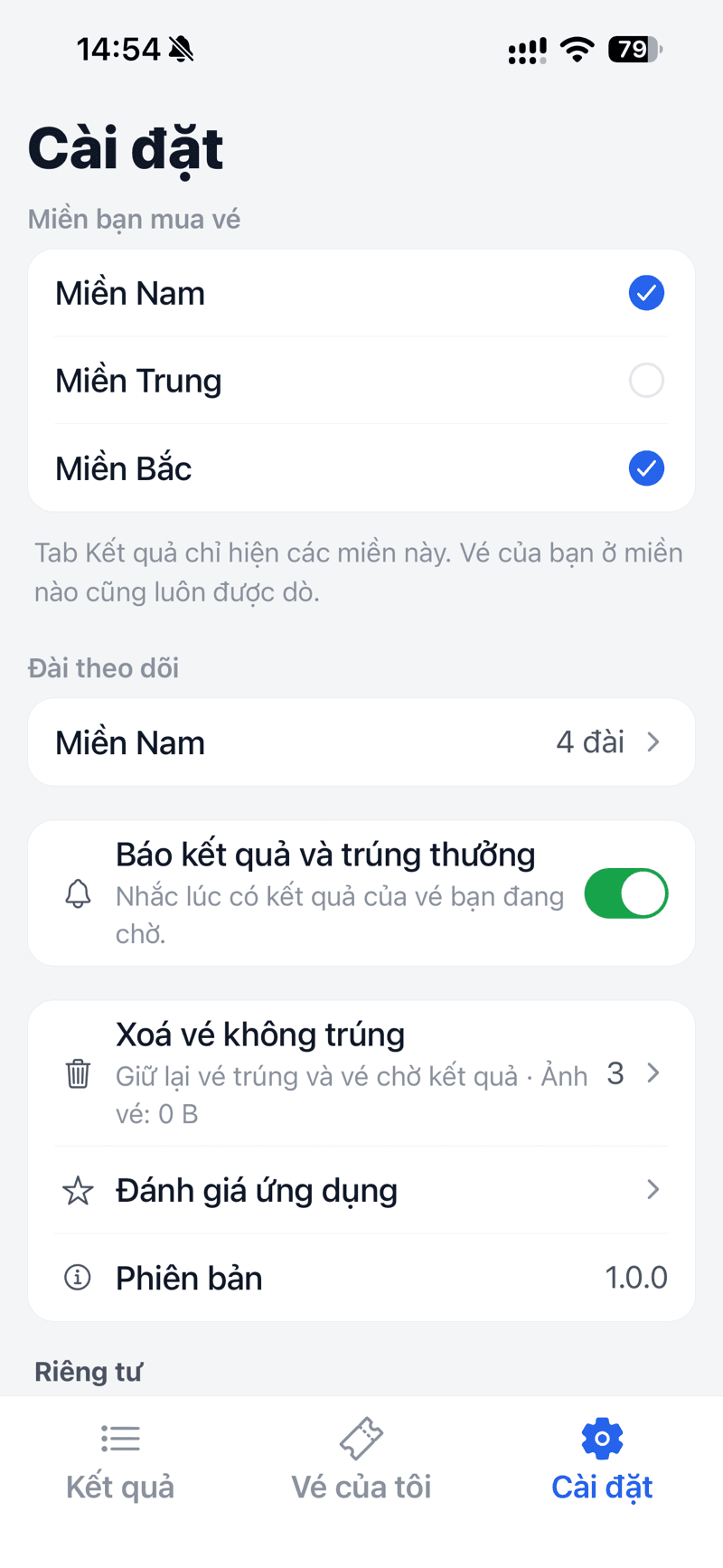 Dò Vé Số 3 Miền — giao diện 6