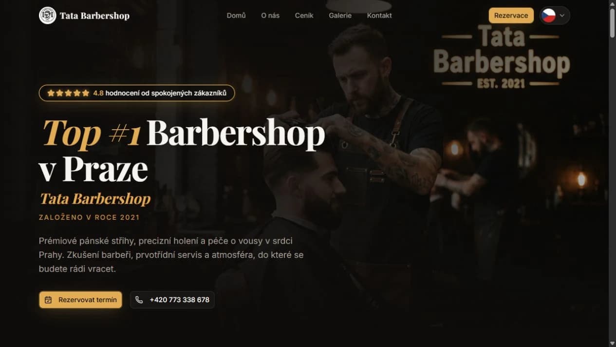 Trang chủ thực tế của Tata Barbershop