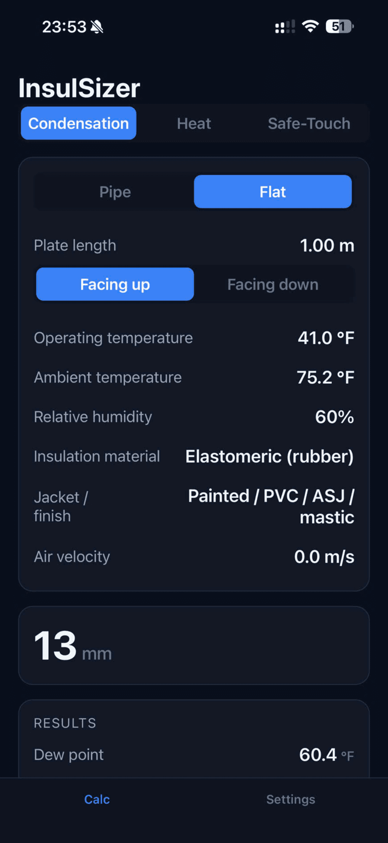 InsulSizer — giao diện 1